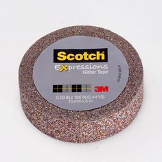 Scotch® Expressions Glitter Tape C514-MUL, .59 in x 196 in (15 mm x 5 m)
Multi-Colored Glitter