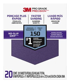 3M™ Pro Grade Precision™ Faster Sanding Sanding Sheets150 grit Medium,
27150TRI-20, 9 in x 11 in, 20/pk
