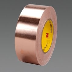 3M™ Conductive Copper Foil Tape 3313, Copper, 1 in x 18 yd, 3 mil, 48
rolls per case