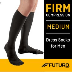 FUTURO™ Dress Socks for Men, 71035BLEN, Medium, Black