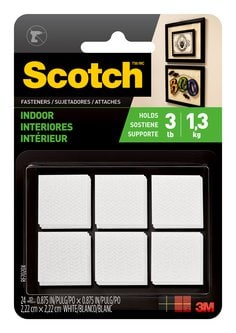 Scotch™ Indoor Fasteners RF7020X, 7/8 in x 7/8 in (22 mm x 22 mm)
