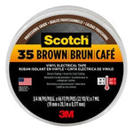 Scotch® #35 Vinyl Electrical Tape, 10885-BA-5, 3/4 in x 66 ft x 0.007
in, Brown, 5/case