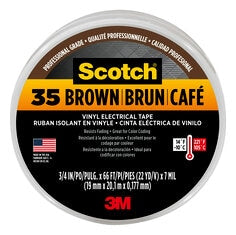 Scotch® #35 Vinyl Electrical Tape, 10885-BA-5, 3/4 in x 66 ft x 0.007
in, Brown, 5/case