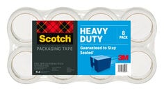 Scotch® Heavy Duty Shipping Packaging Tape, 3850-6-2BR, 1.88 in x 54.6
yd (48 mm x 50 m), 8 Rolls/Pack