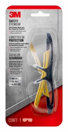 3M™ Safety Eyewear Clr Comfort, 90209-HV6-NA, Blk Frame Ylw Accent, AF &
Scratch Resistant Lens, 6ea/case