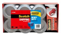 Scotch® Packaging Tape Heavy Duty Shipping, 3850-12-DP3, 1.88 in x 54.6
yd (48 mm x 50 m), 12 Rolls/Pack