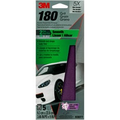 3M™ Precision Shaped Grain Sandpaper, 03077, 3 2/3 in x 9 in, 180 grit,
5 sheets per folder, 18 per case