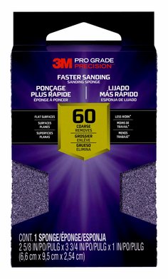 3M™ Pro Grade Precision™ Faster Sanding Block Sponge, 24000TRIP-M-B, 2
5/8 in x 3.75 in x 1 in, Coarse, 12/cs