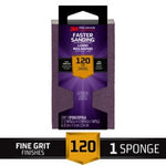 3M™ Pro Grade Precision™ Faster Sanding Sanding Block Sponge,
24001PGP-F-B, 2.5 in x 4.5 in x 1 in, 120 grit, Fine, 12/cs