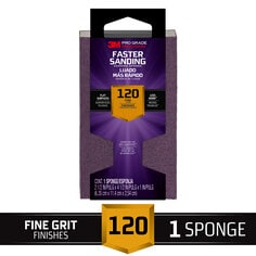 3M™ Pro Grade Precision™ Faster Sanding Sanding Block Sponge,
24001PGP-F-B, 2.5 in x 4.5 in x 1 in, 120 grit, Fine, 12/cs