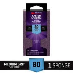 3M™ Pro Grade Precision™ Faster Sanding Sanding Block Sponge,
24000PGP-M-B, 2.5 in x 4.5 in x 1 in, 80 grit, Medium, 12/cs