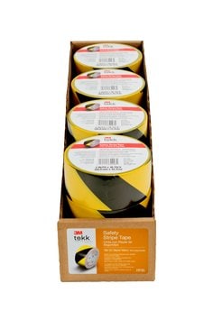 3M™ Safety Stripe Vinyl Tape 766DC, Black/Yellow, 2 in x 36 yd, 5 mil, 12 Roll/Case, Individually Wrapped Conveniently Packaged