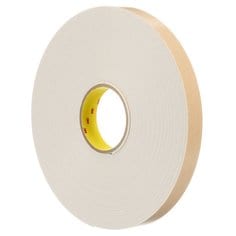 3M™ Double Coated Polyethylene Foam Tape 4496W, White, 3/8 in x 36 yd,
62 mil, 24 rolls per case