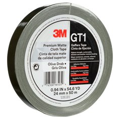 3M™ Premium Matte Cloth (Gaffers) Tape GT1, Olive Drab, 24 mm x 50 m, 11
mil, 48/Case