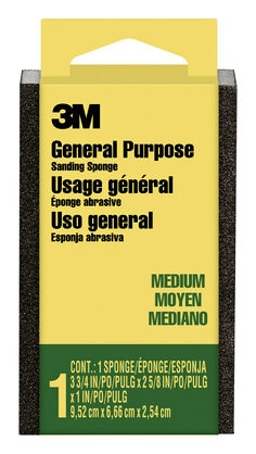 3M™ Sanding Sponge CP-002-ESF, Block, 3 3/4 in x 2 5/8 in x 1 in,
Medium, 24 ea/cs