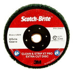Scotch-Brite™ Clean and Strip XT Pro Extra Cut Disc, CX-DN, A/O Extra
Coarse, TN, Green, 4-1/2 in x 5/8"-11, 10 ea/Case