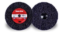 Scotch-Brite™ Roloc™+ Clean and Strip XT Pro Disc, XO-ZR, SiC Extra
Coarse, TR+, Purple, 4 in x 1/2 in, 10 ea/Case, Single Pack