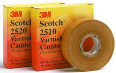 Scotch® Varnished Cambric Tape 2510, 6 in x 36 yd, Yellow, 4 Rolls/Case