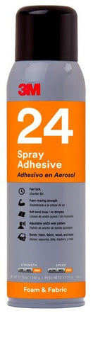 3M™ Foam and Fabric Spray Adhesive 24, Orange, 16 fl oz Can (Net Wt 13.8
oz), 12/Case, NOT FOR SALE IN CA AND OTHER STATES