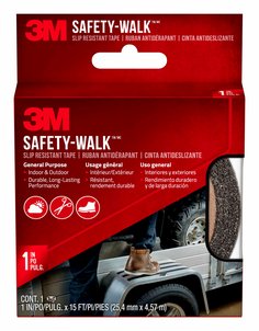 3M™ Safety-Walk™ Slip Resistant Tape, 610B-R1X180, 1 in x 15 ft, Black