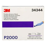 3M™ Hookit™ Flexible Abrasive Hand Sheet 270J, 34344, 5.5 in x 6.8 in,
P2000, 25 sheets per box, 5 boxes per case