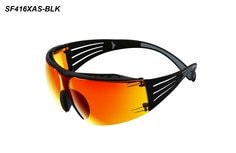 3M™ SecureFit™ 400 Series Safety Glasses SF416XAS-BLK, Gray/Black, Orange Mirror Anti-Scratch Lens, 20 ea/Case