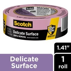 Scotch® Delicate Surface Painter's Tape 2080-36NC, 1.41 in x 60 yd (36mm
x 54,8m)