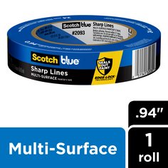 ScotchBlue™ Sharp Lines Painter's Tape 2093-24EC, 0.94 in x 60 yd (24mm
x 54,8m)