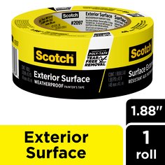 Scotch® Exterior Surface Painter's Tape 2097-48EC-XS, 1.88 in x 45 yd
(48mm x 41,1m)