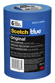 ScotchBlue™ Original Painter's Tape 2090-24EP6, 0.94 in x 60 yd (24mm x
54,8m), 6 rolls/pack