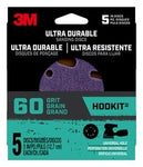 3M™ Ultra Durable 5 inch Power Sanding Discs, Universal Hole, 60 grit,
Disc5in5pk60, 5/pk, 20/case