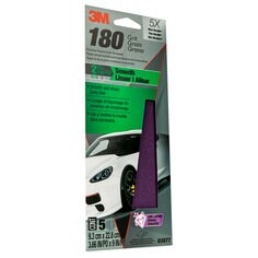 3M™ Performance Sandpaper, 03077, 180 grit, 3 2/3 in x 9 in, 5 sheets
per pack, 20 packs per case