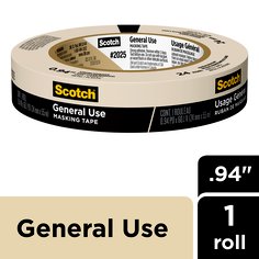 Scotch® General Use Masking Tape 2025-24EP, 0.94 in x 60.1 yd (24mm x
55m)