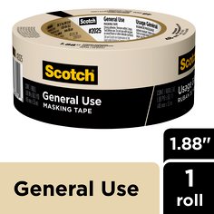 Scotch® General Use Masking Tape 2025-48EP, 1.88 in x 60.1yd (48mm x
55m)