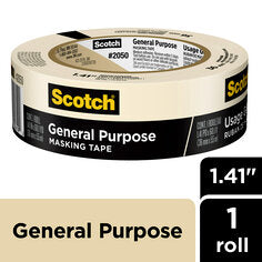 Scotch® General Purpose Masking Tape 2050-36AP, 1.41 in x 60.1 yd (36mm
x 55m)