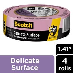 Scotch® Delicate Surface Painter's Tape 2080-36DP4, 1.41 in x 60 yd.
(36mm x 54,8m), 4 rolls/pack