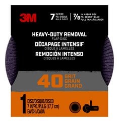3M™ Heavy Duty Removal 7 Inch Flap Disc FLPDisc7In40, 40 Grit, 1/Pk,
12/Case