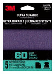 3M™ Ultra Durable Power Sanding 1/4 Sheet, 60 grit, 1/4Sht5pk60, 5 pk,
20/case