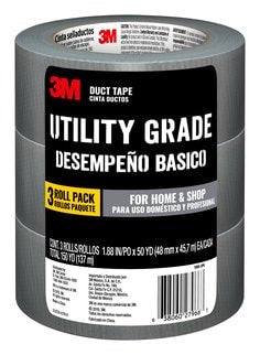 3M™ Utility Duct Tape 1950-3PK 1.88 in x 50 yd (48mm x 45.72m), 3
rolls/pack