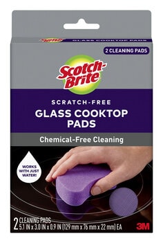 Scotch-Brite™ Glass Cooktop Pads 953-CT-PA, 4.1 in x 3.4 in x 1 in (104
mm x 86 mm x 25 mm), 6/4