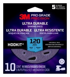 3M™ Pro Grade Precision™ Ultra Durable Universal Hole Sanding Disc,
DUH5120TRI-10T, 5 IN x UH, 120, 10 pack