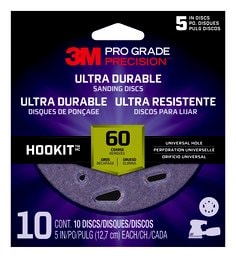 3M™ Pro Grade Precision™ Ultra Durable Universal Hole Sanding Disc,
DUH560TRI-10T, 5 IN x UH, 60, 10 pack
