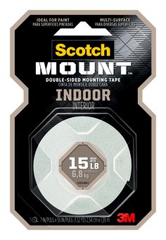Scotch-Mount™ Indoor Double-Sided Mounting Tape 214H, 1 In X 55 In (2,54
Cm X 1,39 M)