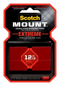 Scotch-Mount™ Extreme Double-Sided Mounting Strips 414H-ST, 1 in x 3 in (2,54 cm x 7,62 cm) EA, 8 Strips
