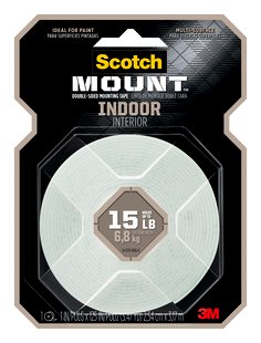 Scotch-Mount™ Indoor Double-Sided Mounting Tape 314H-MED, 1 in x 125 in (2,54 cm x 3,17 m)