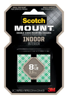 Scotch-Mount™ Indoor Double-Sided Mounting Squares 111H-SQ-48, 1 in x 1 in (2,54 cm x 2,54 cm) 48/pk