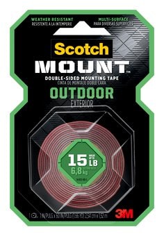 Scotch-Mount™ Outdoor Double-Sided Mounting Tape 411H, 1 in x 60 in (2.54 cm x 1.52 m)
