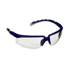 3M™ Solus™ 2000 Series, S2025AF-BLU, Blue/Gray Temples, Clear Reader +2.5 Anti-Fog/Anti-Scratch lens, 20 ea/Case
