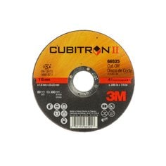 3M™ Cubitron™ II Cut-Off Wheel, 66525, 36, T41, 115 mm x 1.6 mm x 22.23
mm, 25/Inner, 50 ea/Case