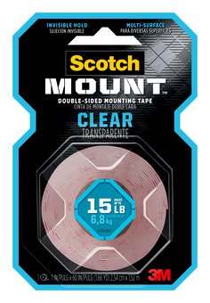 Scotch-Mount™ Clear Double-Sided Mounting Tape 410H-DC, 1 in x 60 in (2.54 cm x 1.52 m)